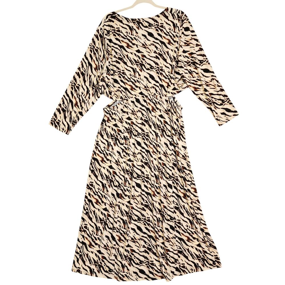 Torrid Womens Maxi Studio Knit Dress Plus Size 2X Watercolor Zebra Print Cutout‎ - Picture 8 of 11